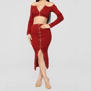 Vivi Skirt Set - Wine